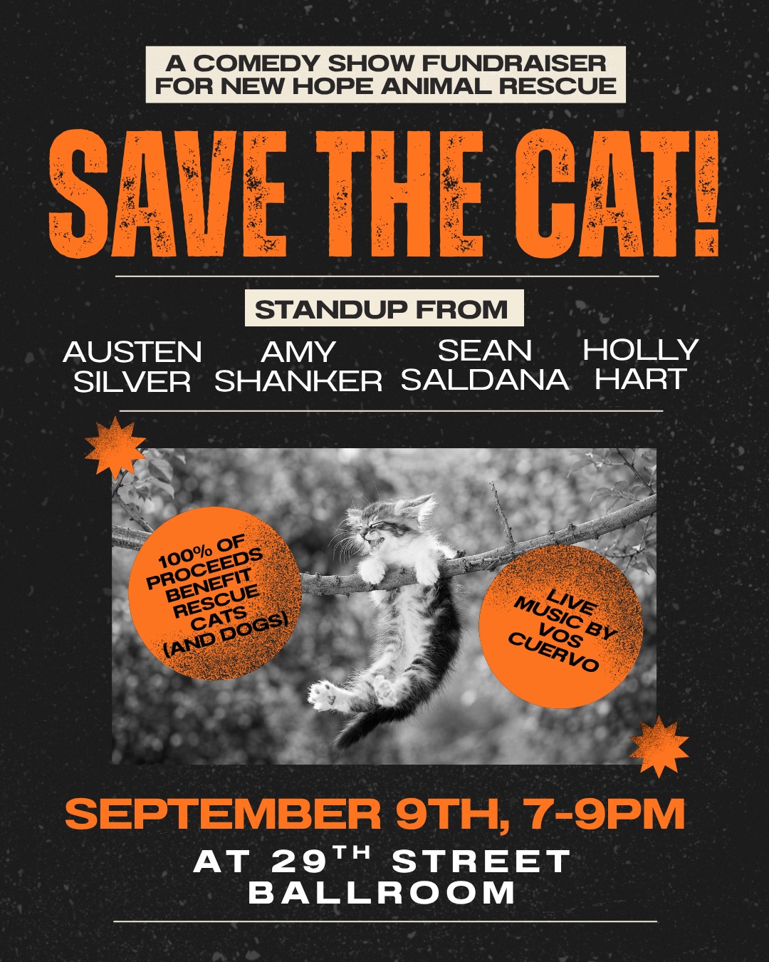 Save the cat comedy fundraiser